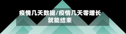 近6天疫情有望近1天结束:最近几天疫情
