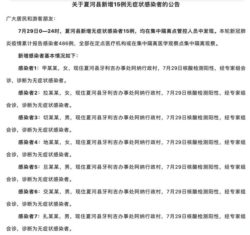 关于云南省昆明市东川区新增22例无症状感染者，从境外抵甘肃省甘南藏族自治州夏河县的信息