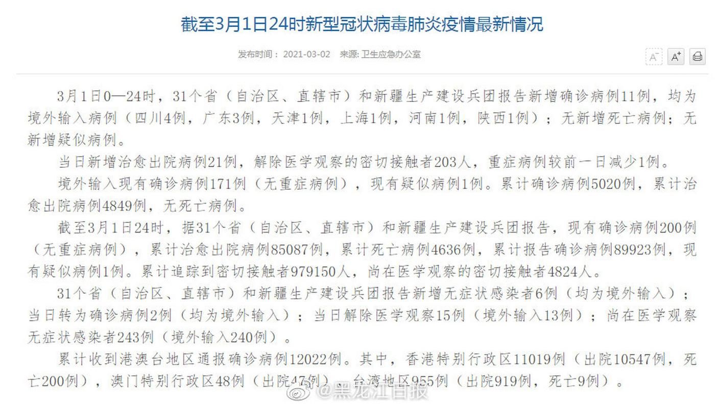 【31省市增11例境外输入,31省增4例境外输入!!!】