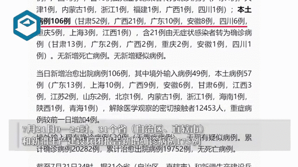 31省市新增21例重症及5例无症状/31省区市新增本土无症状104例