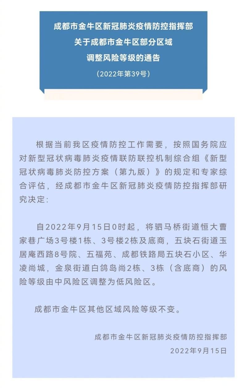 金牛区死亡病例已回落21地:金牛区疫情通报