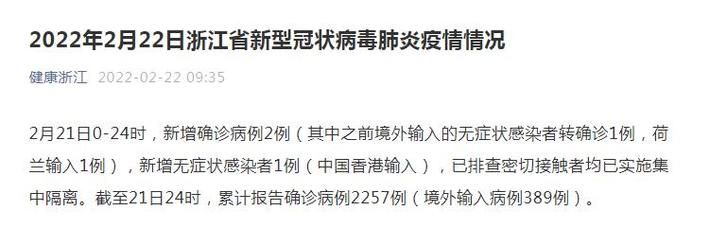 浙江台州新增21例境外输入及1例无症状/浙江台州新增一例